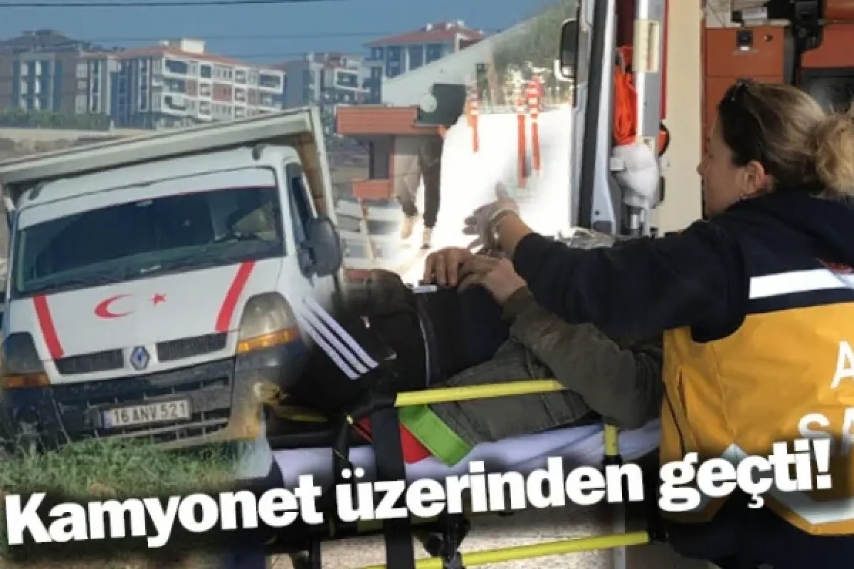 Kamyonet üzerinden geçti!