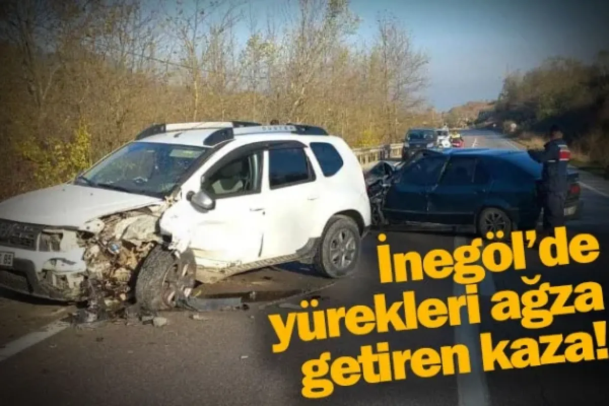 İnegöl'de yürekleri ağza getiren kaza!