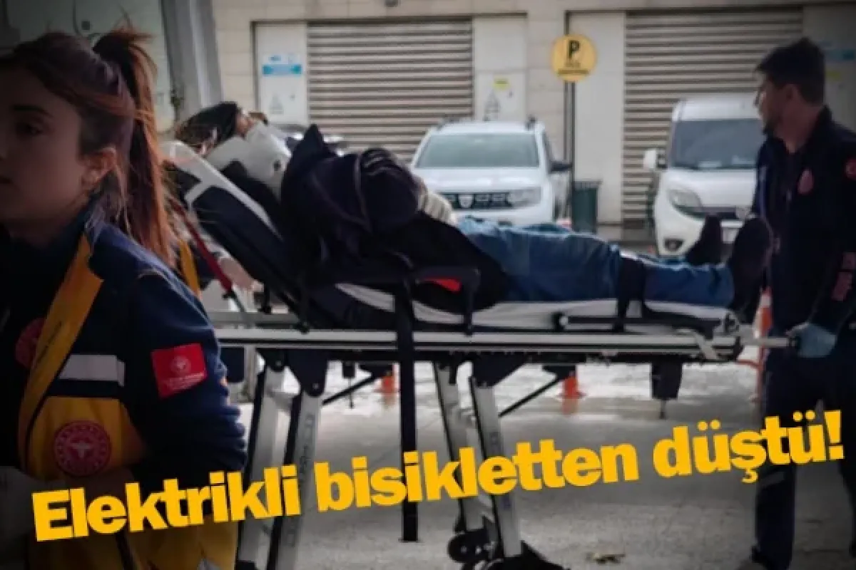 Elektrikli bisikletten düştü!
