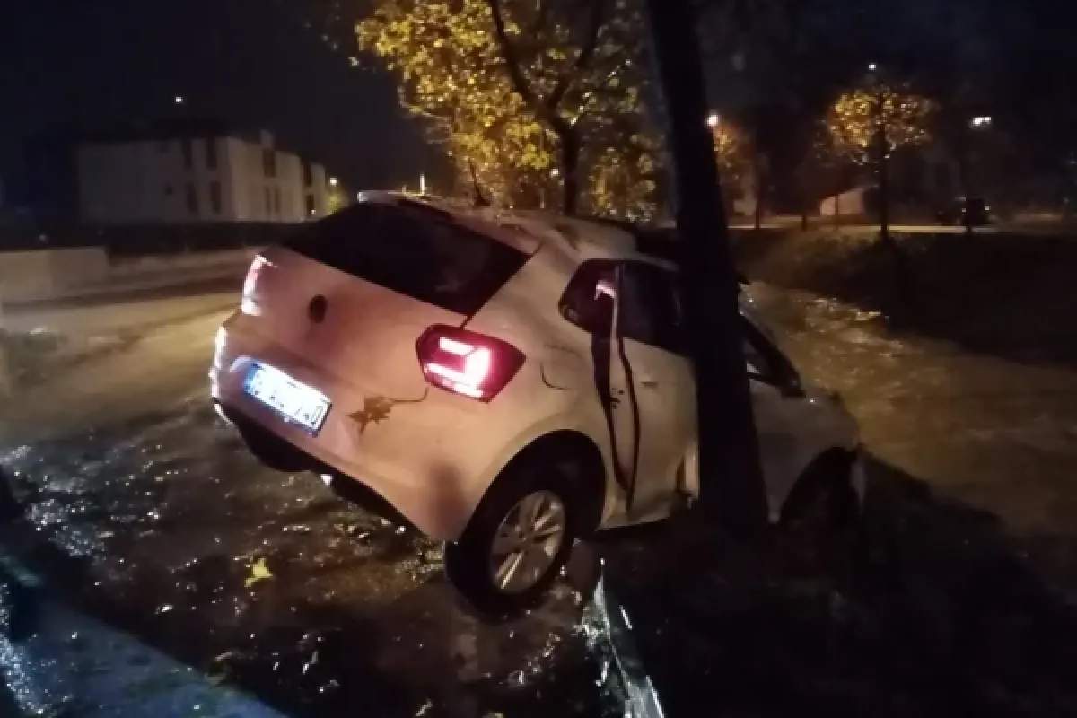 Otomobil ağaca çarptı