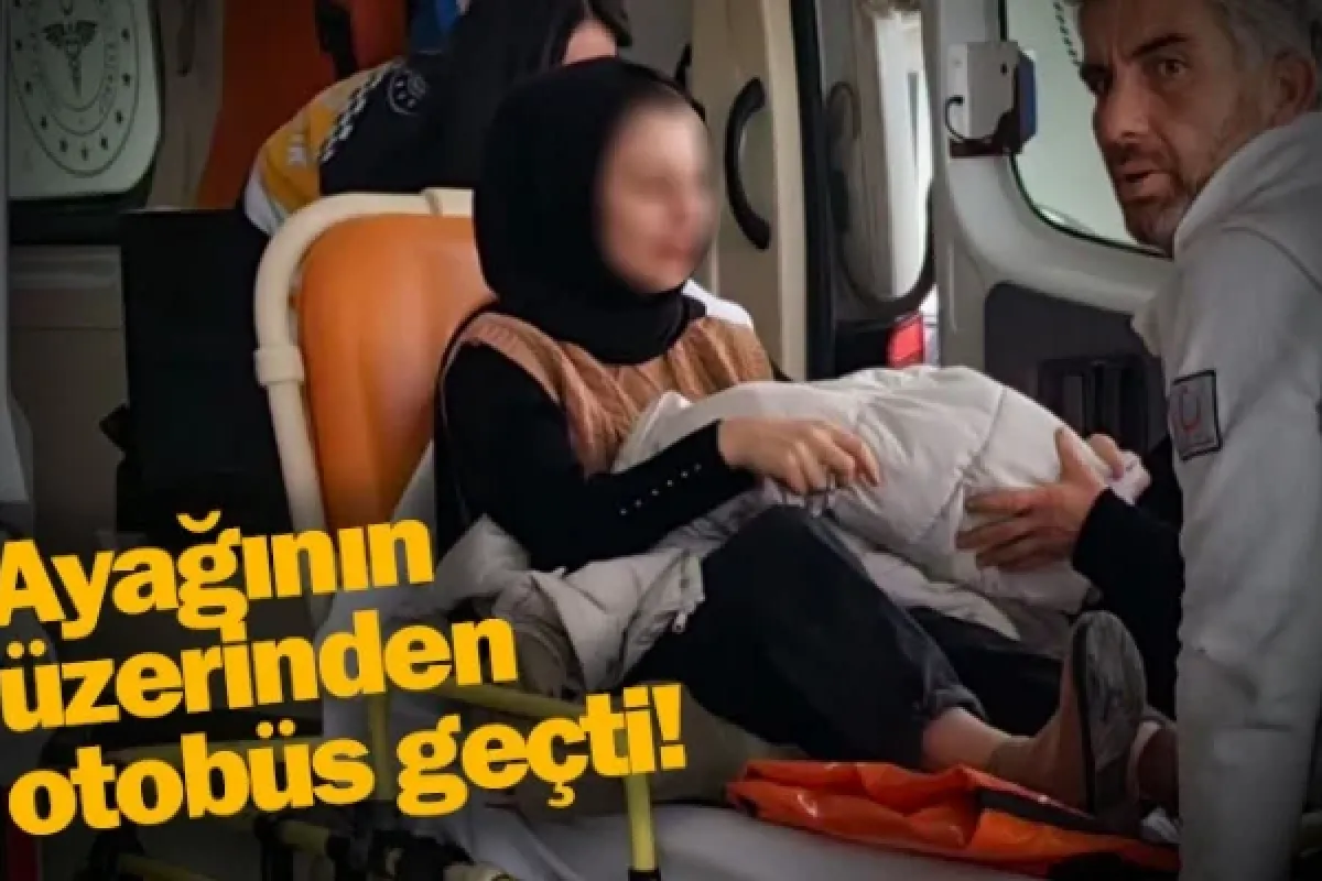 Ayağının üzerinden otobüs geçti!