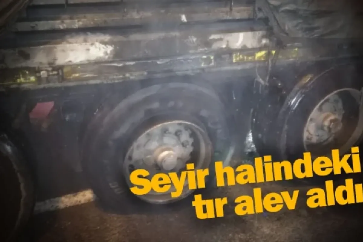 Seyir halindeki tır alev aldı