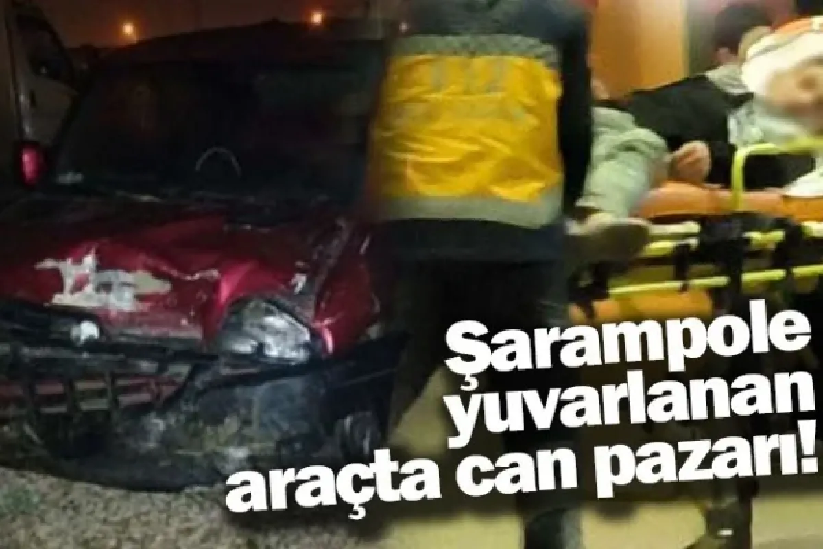 İnegöl'de şarampole yuvarlanan araçta can pazarı!