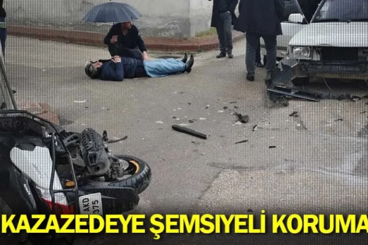 Kazazedeye şemsiyeli koruma