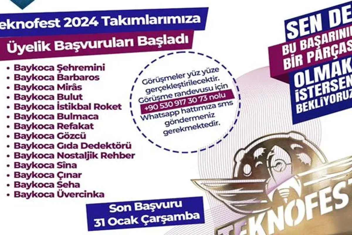Baykoca Teknoloji Platformu ekibine katılım için başvurular başladı