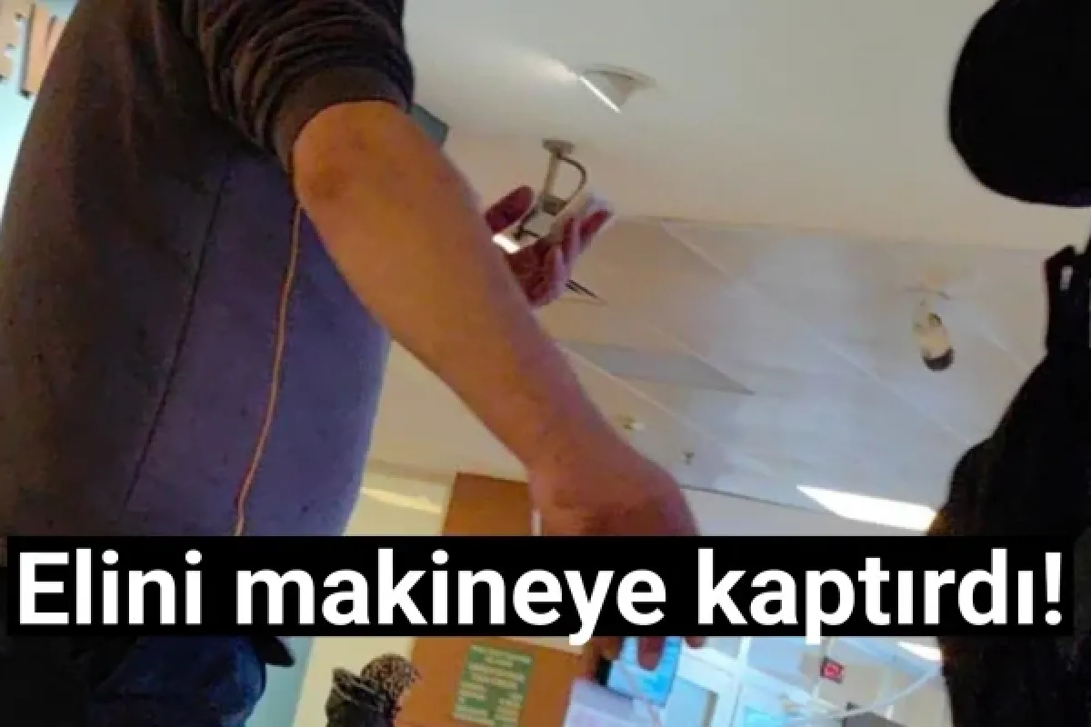 Elini makineye kaptırdı!