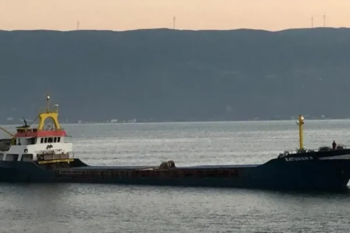 Kargo gemisi İmralı Adası açıklarında battı