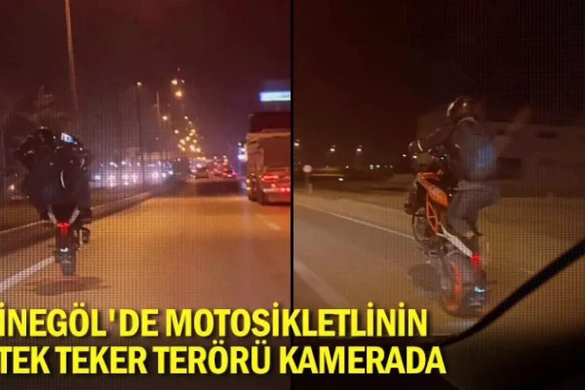 İnegöl'de motosikletlinin tek teker terörü kamerada