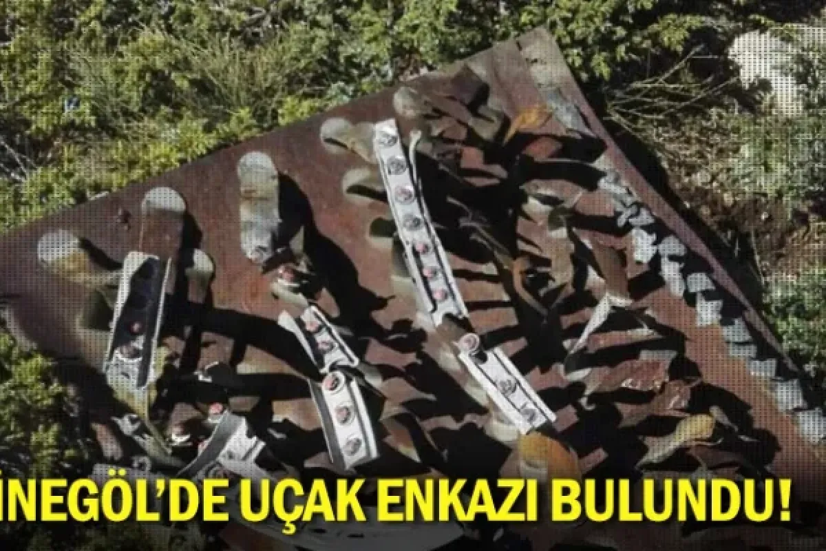 İnegöl'de uçak enkazı bulundu