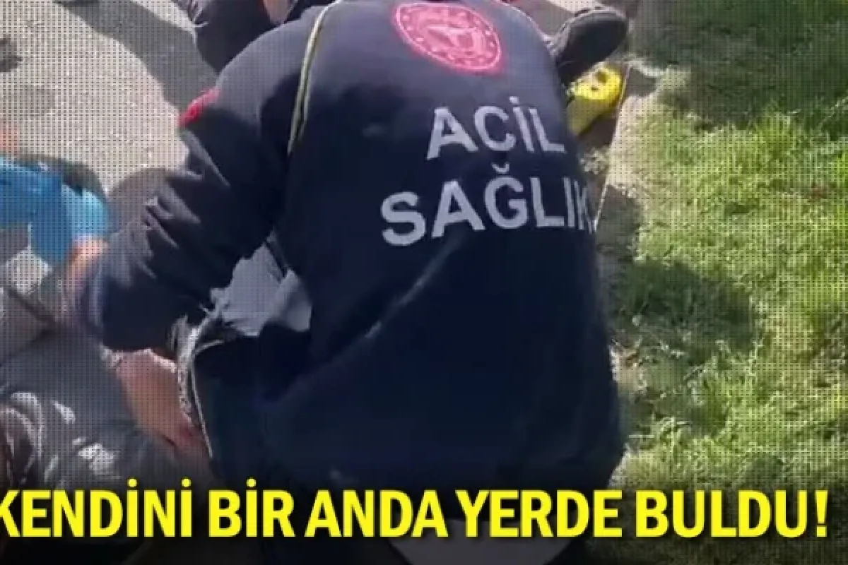 Kendini bir anda yerde buldu!