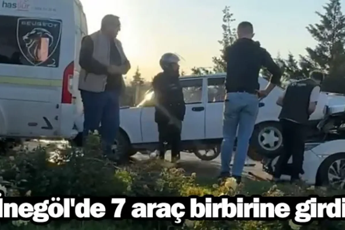 İnegöl'de 7 araç birbirine girdi