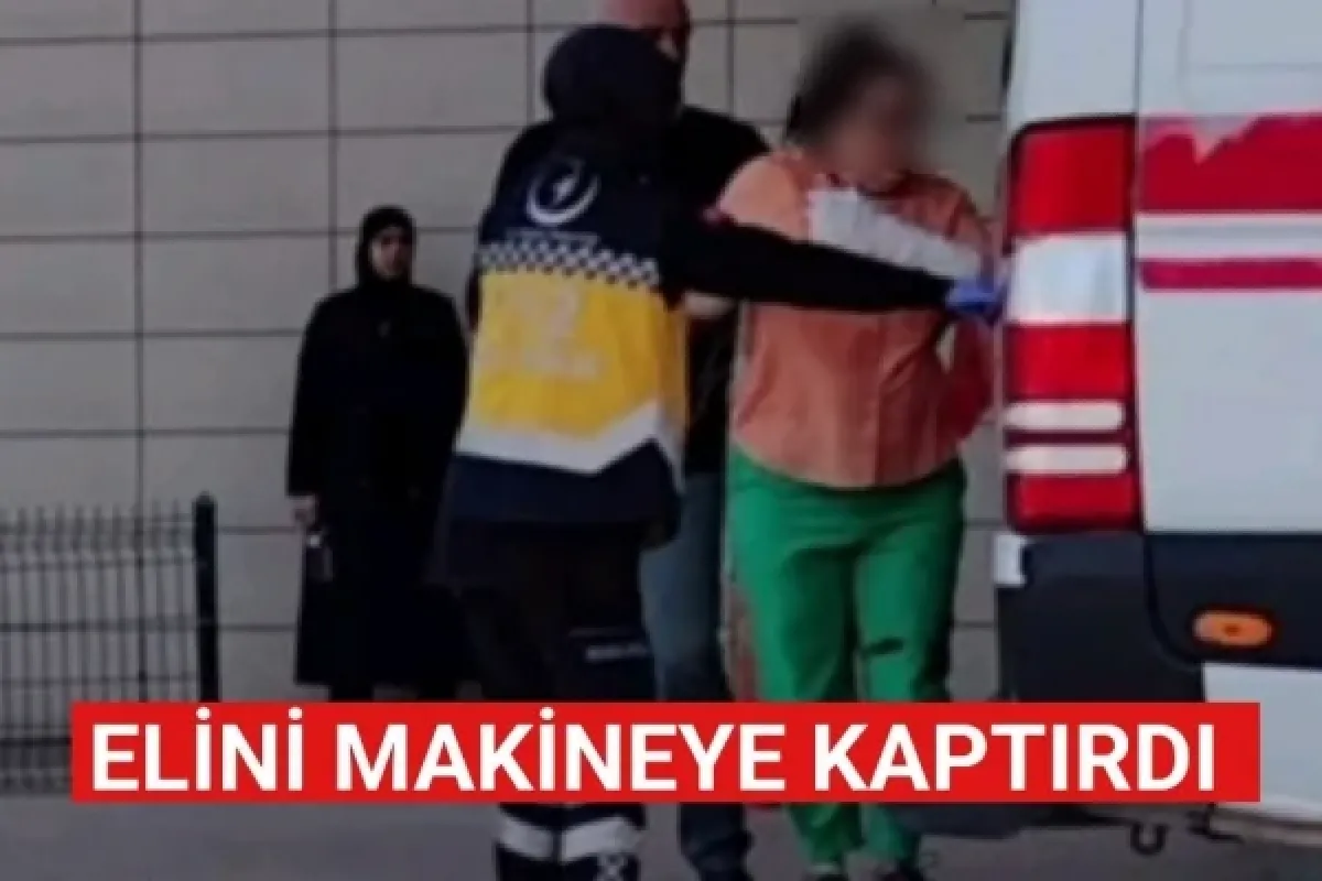 Elini makineye kaptırdı!