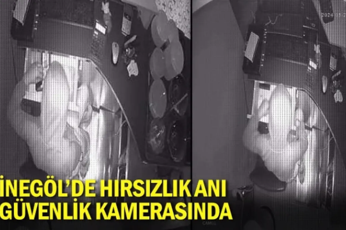 İnegöl'de hırsızlık anı güvenlik kamerasında
