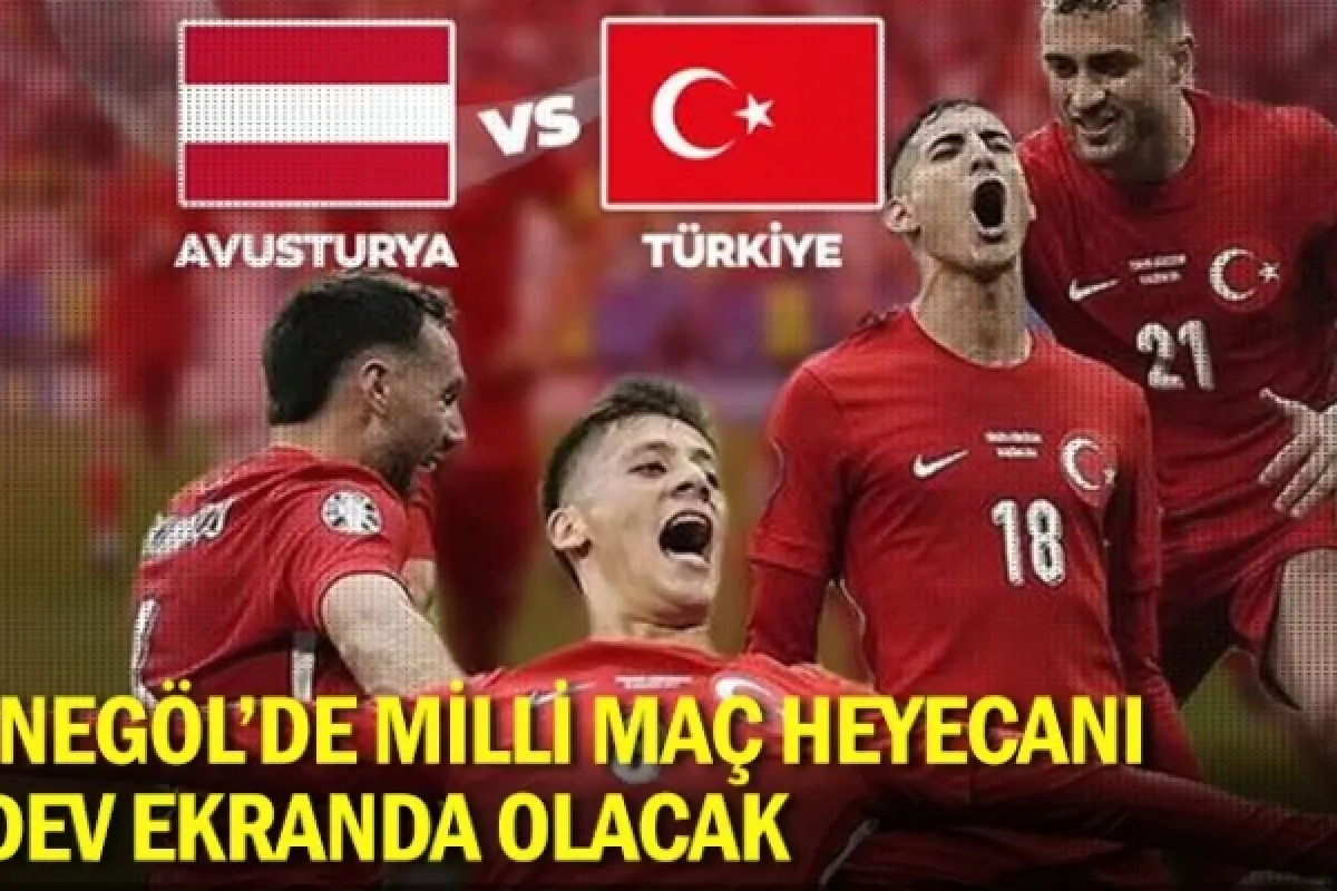 İnegöl'de milli maç heyecanı dev ekranda olacak