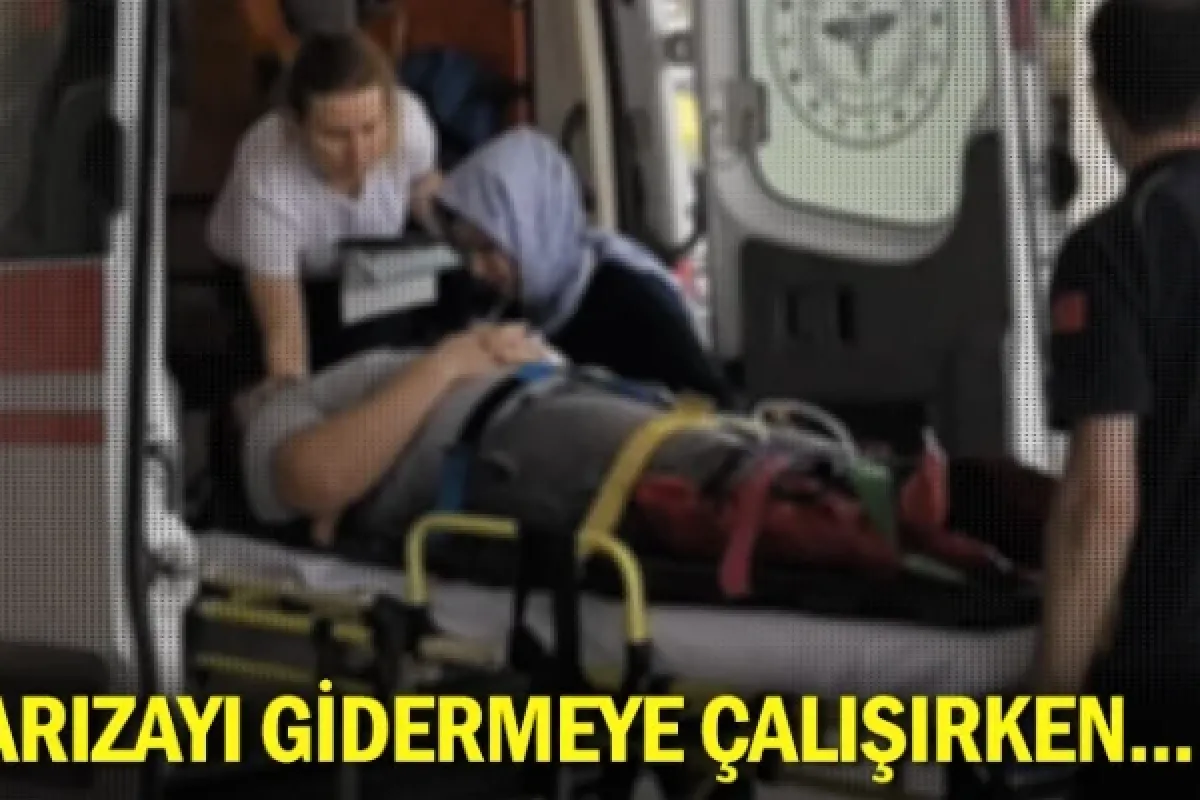 Arızayı gidermeye çalışırken...