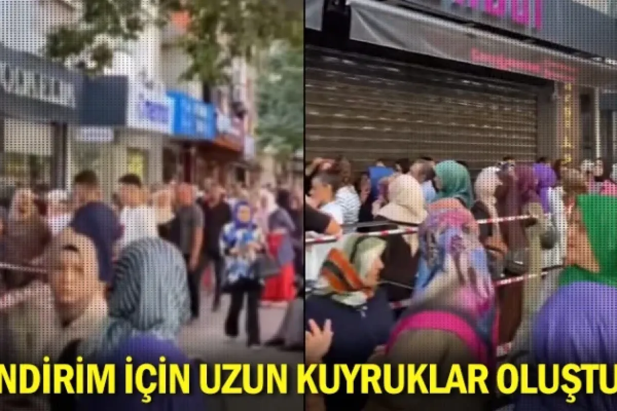 İndirim için uzun kuyruklar oluştu