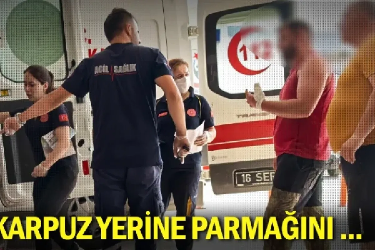 Karpuz yerine parmağını ...