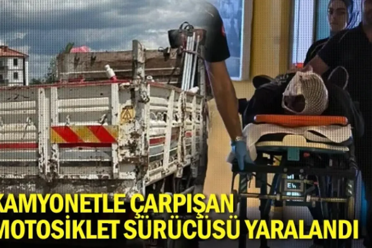 Kamyonetle çarpışan motosiklet sürücüsü yaralandı