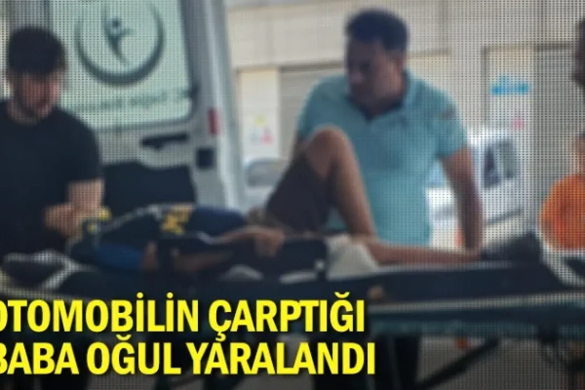 Otomobilin çarptığı baba oğul yaralandı