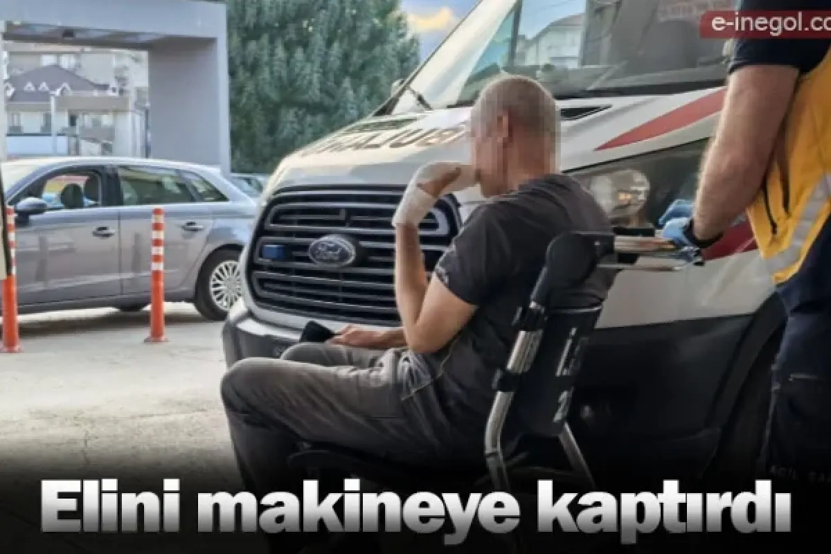 Elini makineye kaptırdı