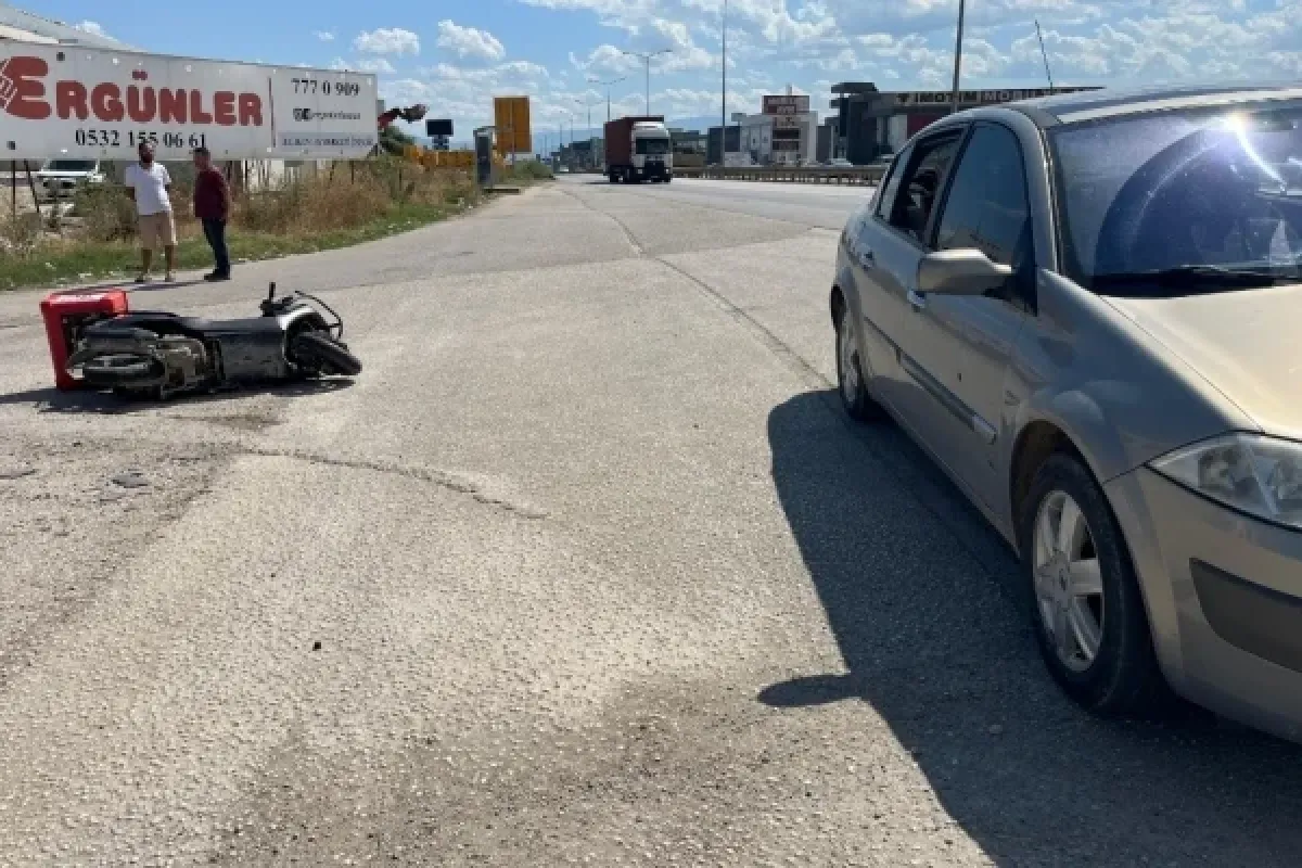 Motosiklet sürücüsü yaralandı