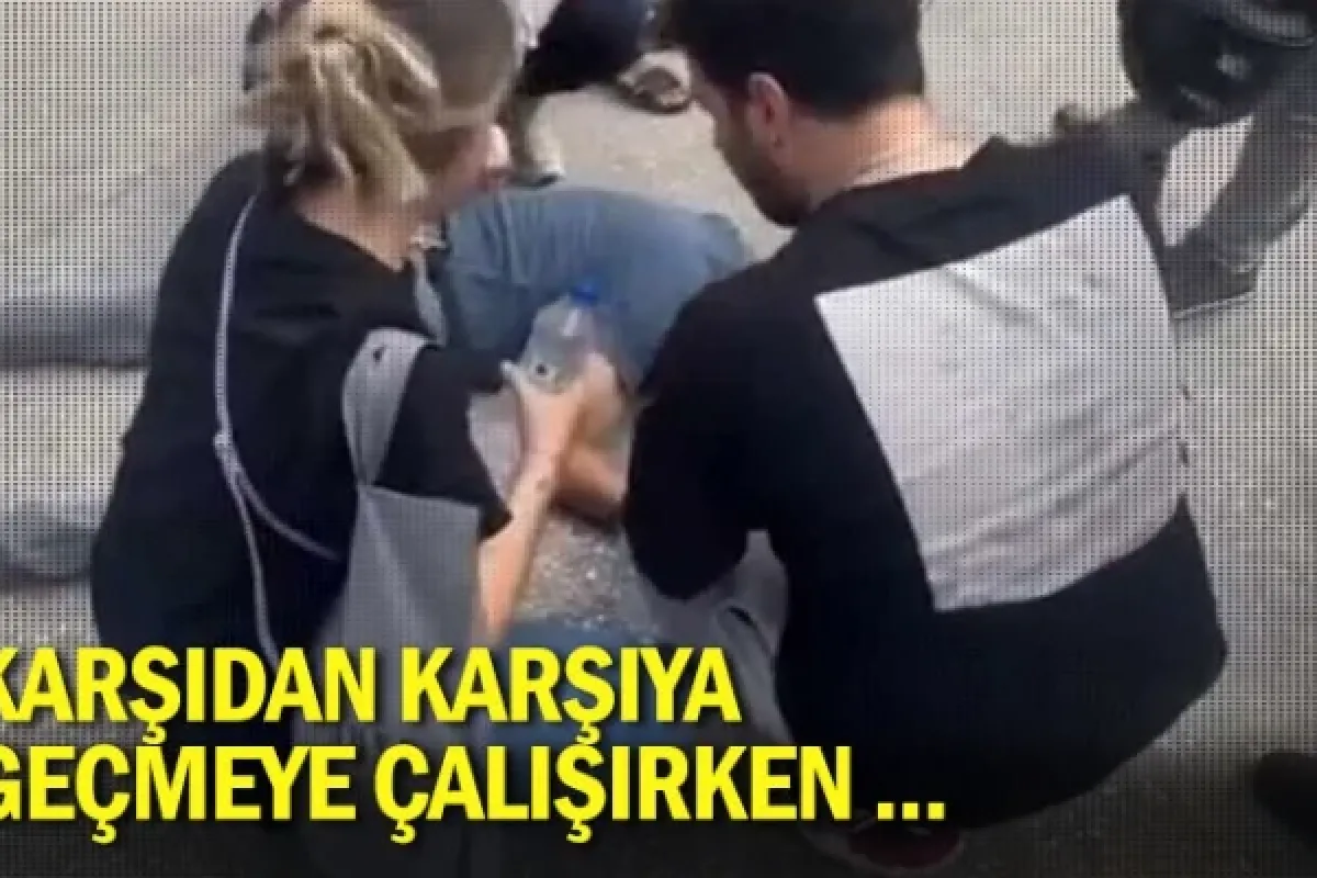 Karşıdan karşıya geçmeye çalışırken ...
