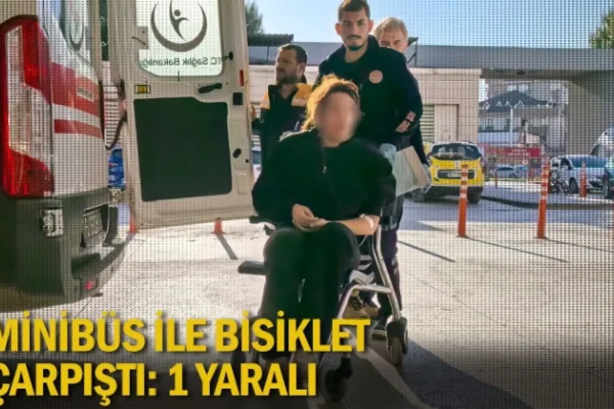 Minibüs ile bisiklet çarpıştı: 1 yaralı