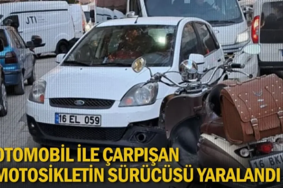 Otomobil ile çarpışan motosikletin sürücüsü yaralandı
