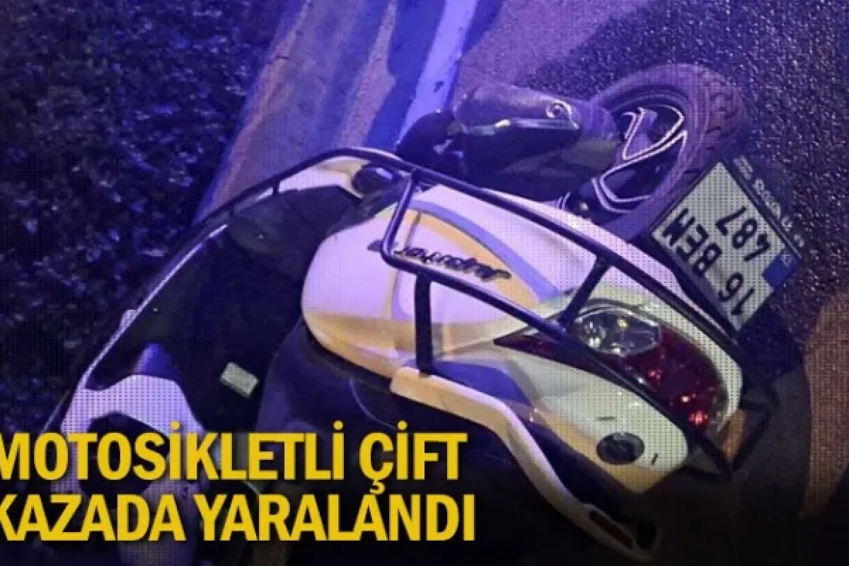 Motosikletli çift kazada yaralandı