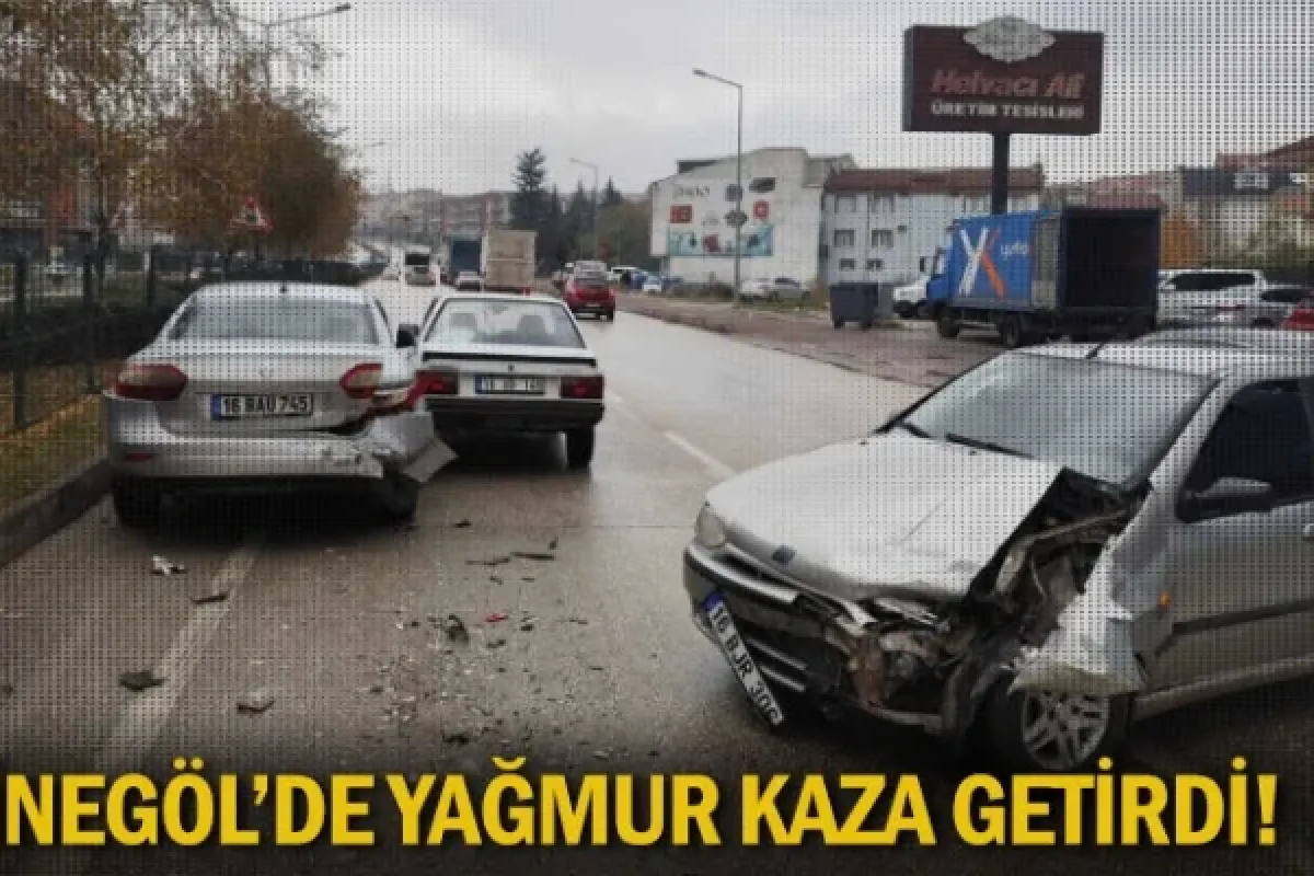 İnegöl'de yağmur kaza getirdi