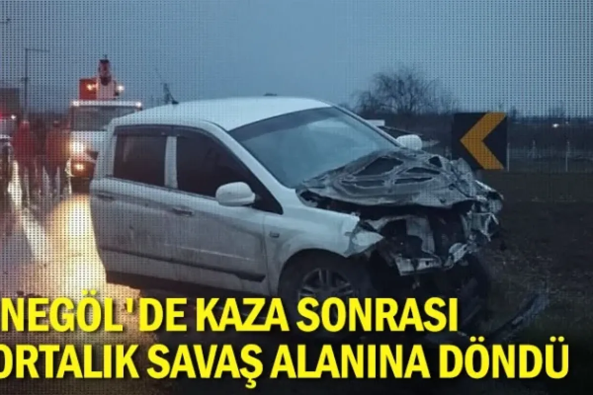 İnegöl'de kaza sonrası ortalık savaş alanına döndü
