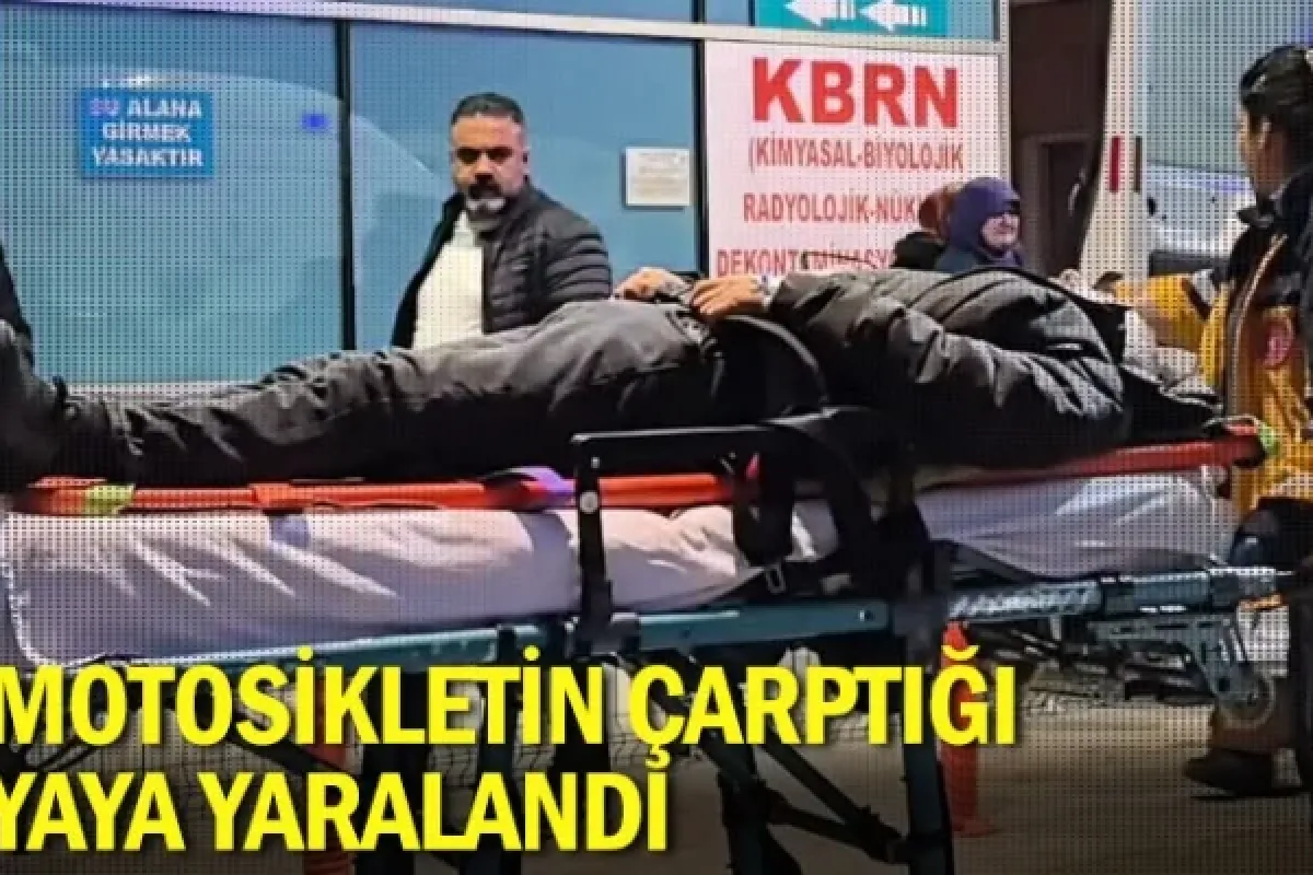 Motosikletin çarptığı yaya yaralandı