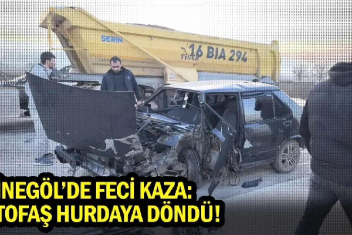 İnegöl'de feci kaza: Tofaş hurdaya döndü!