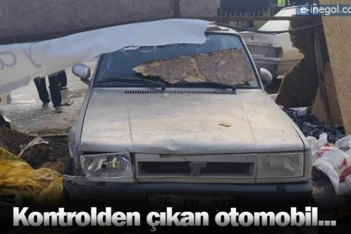 Kontrolden çıkan otomobil...