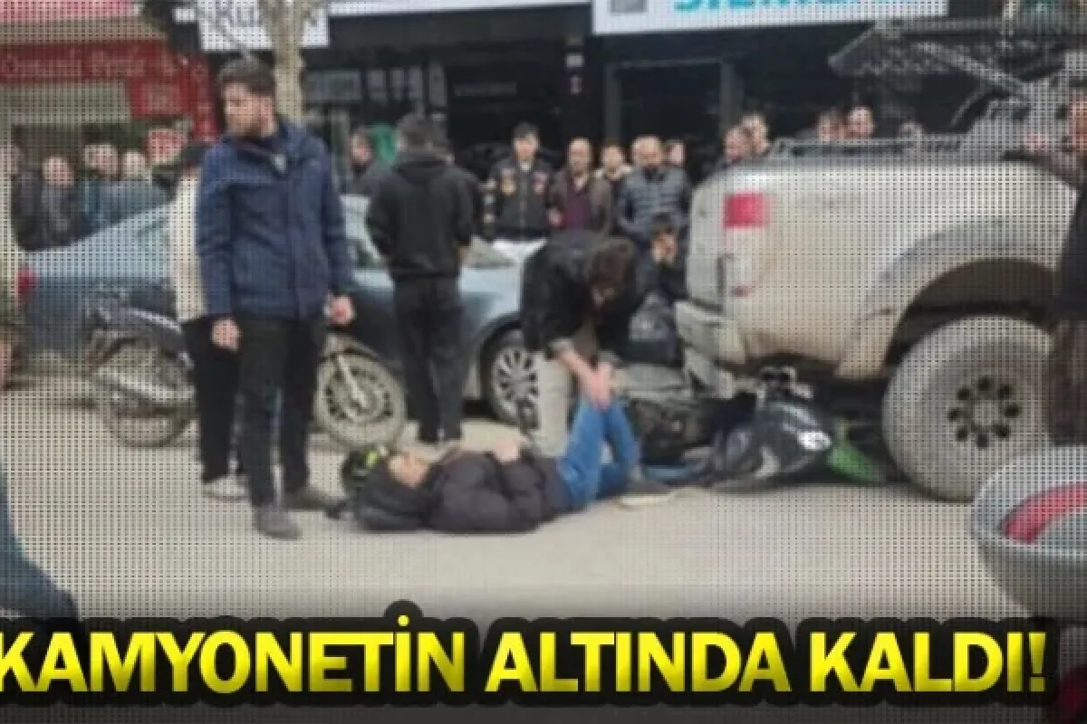 Kamyonetin altında kaldı!