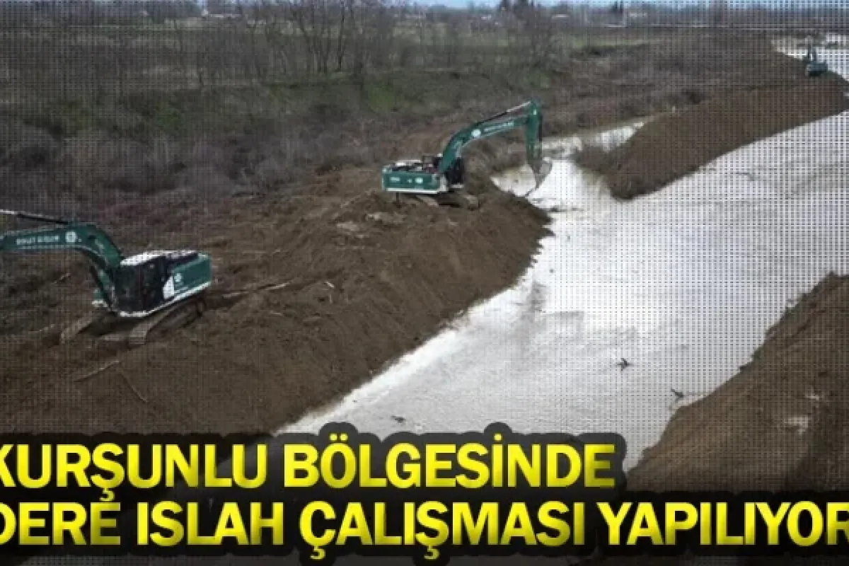 Kurşunlu Bölgesinde Dere Islah Çalışması Yapılıyor
