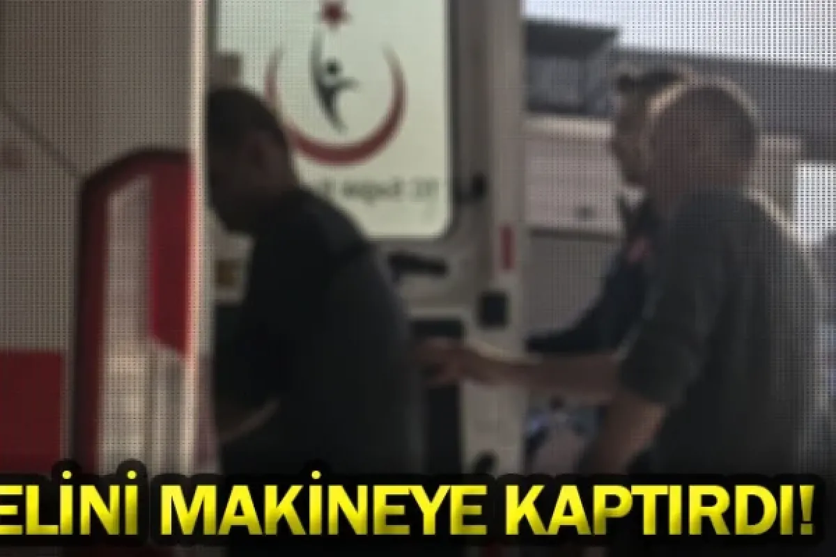 Elini makineye kaptırdı