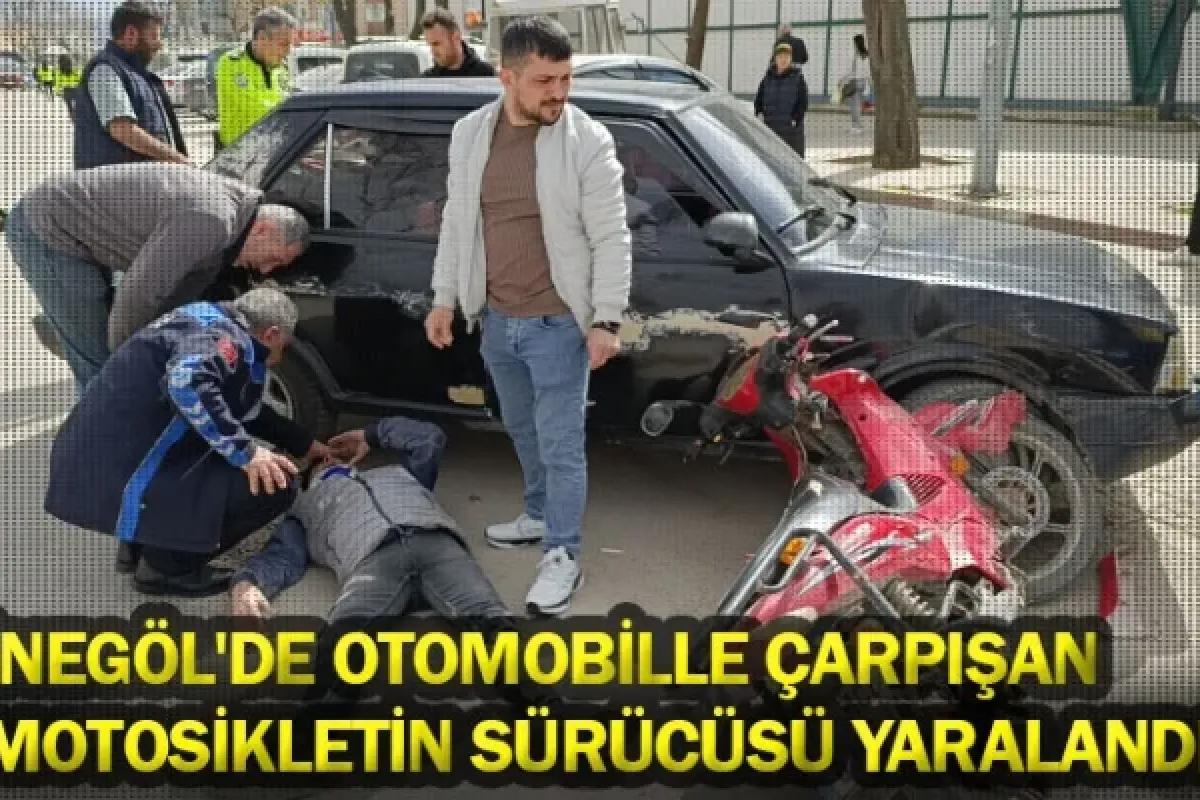 İnegöl'de otomobille çarpışan motosikletin sürücüsü yaralandı