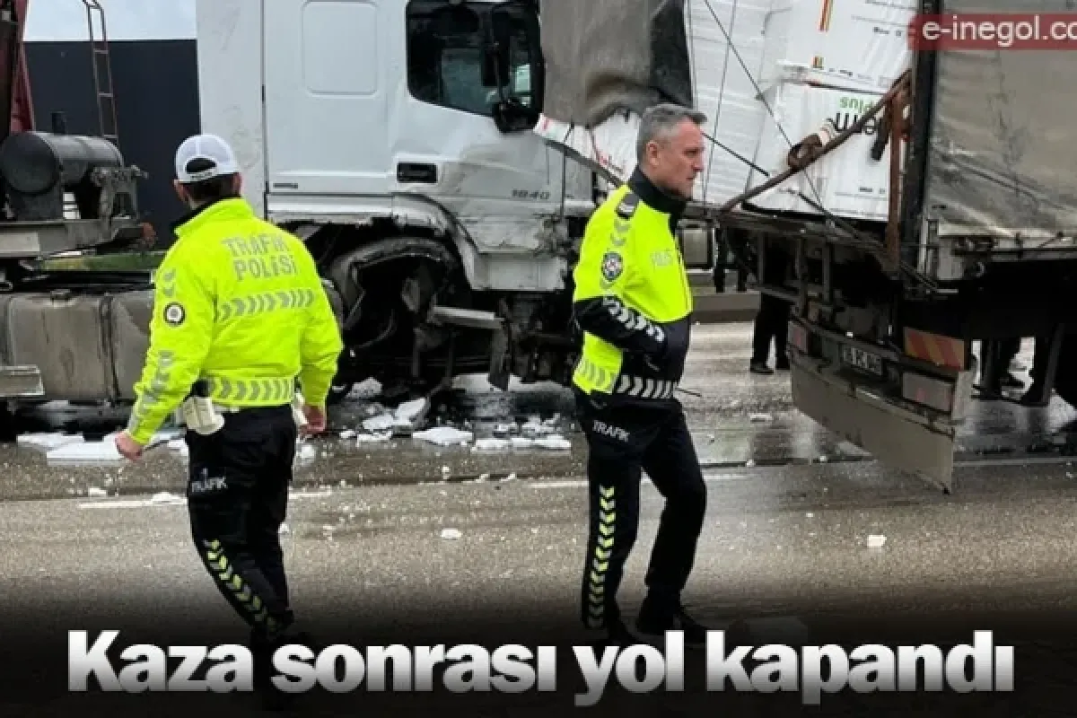 Kaza sonrası yol kapandı