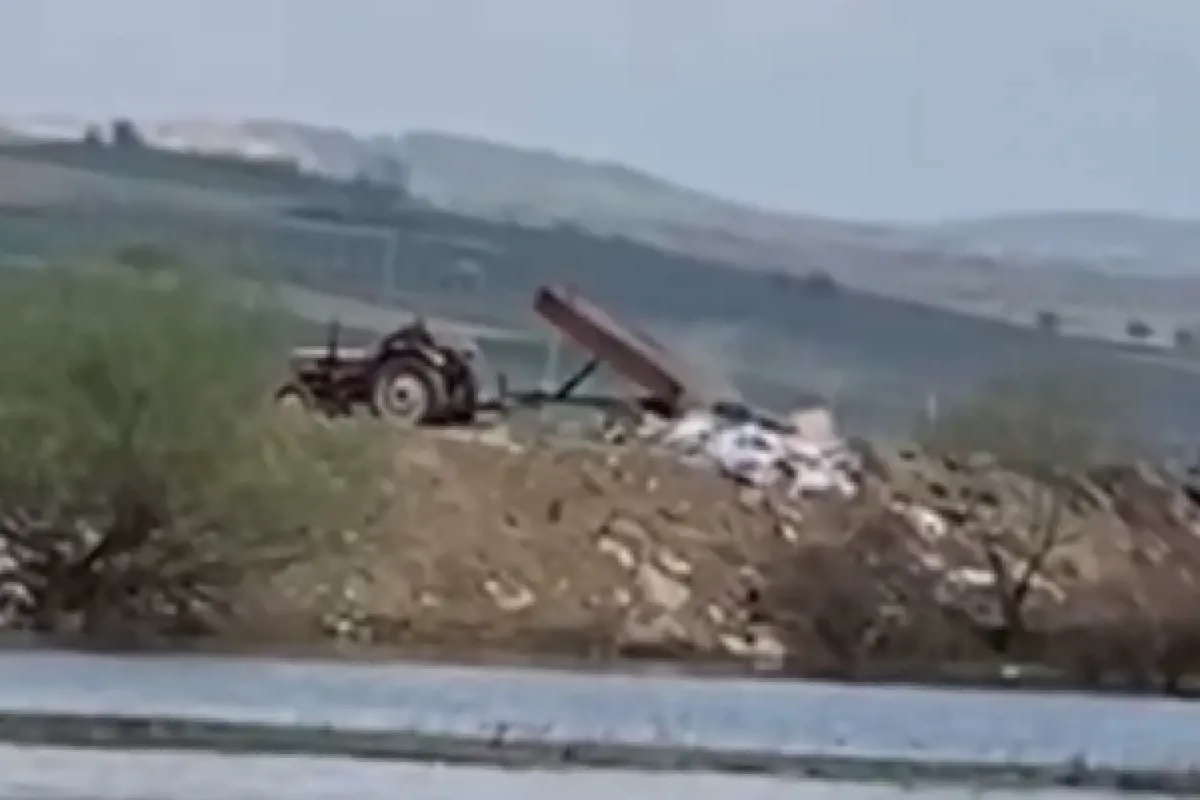 Cep telefonuyla kaydetti! Çöpler dereye böyle boşaltıldı