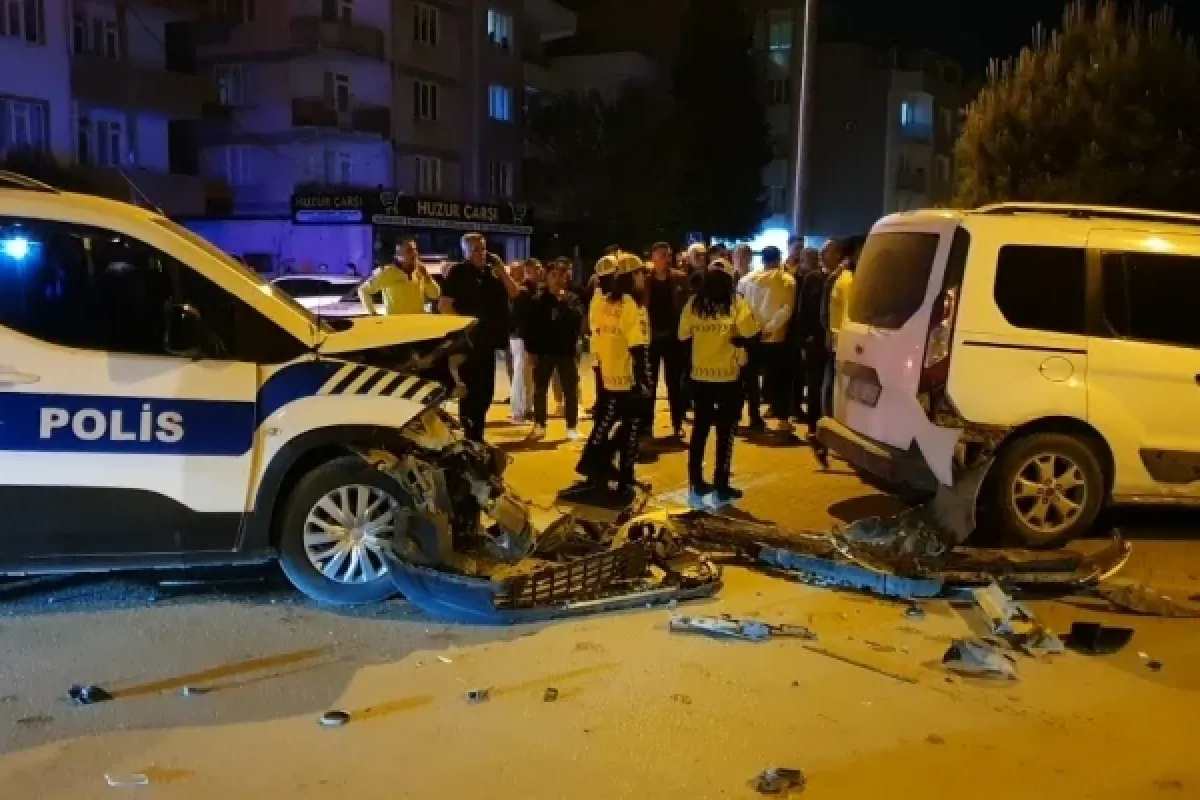 Polis aracı kaza yaptı... Yaralılar var...