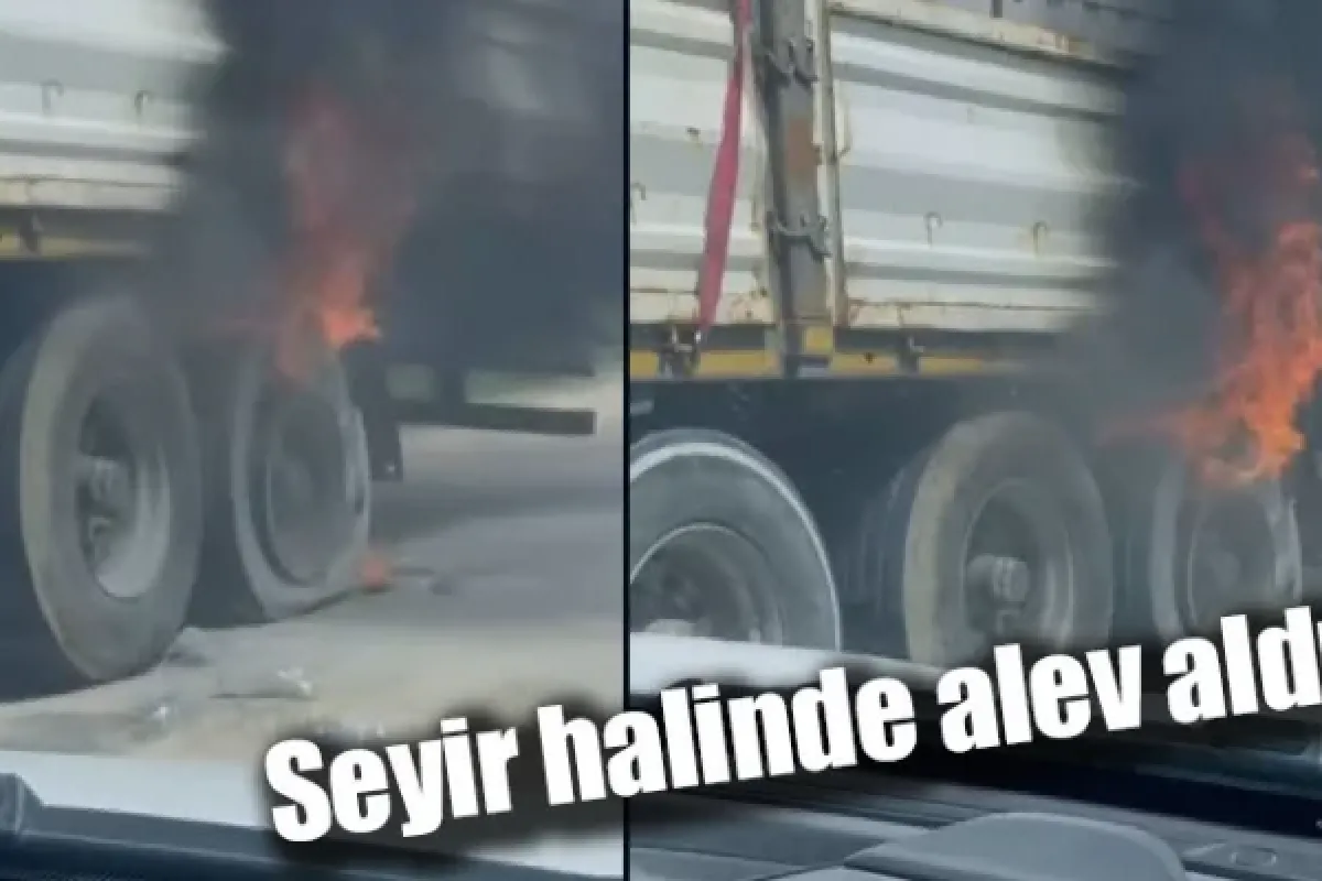 Seyir halinde alev aldı