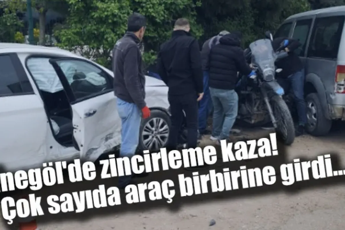 İnegöl'de zincirleme kaza! Çok sayıda araç birbirine girdi...