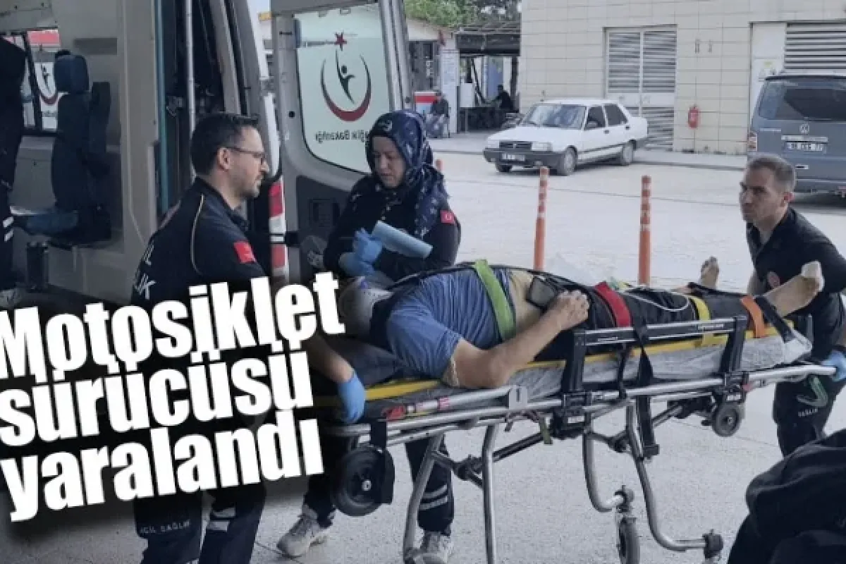 Motosiklet sürücüsü yaralandı
