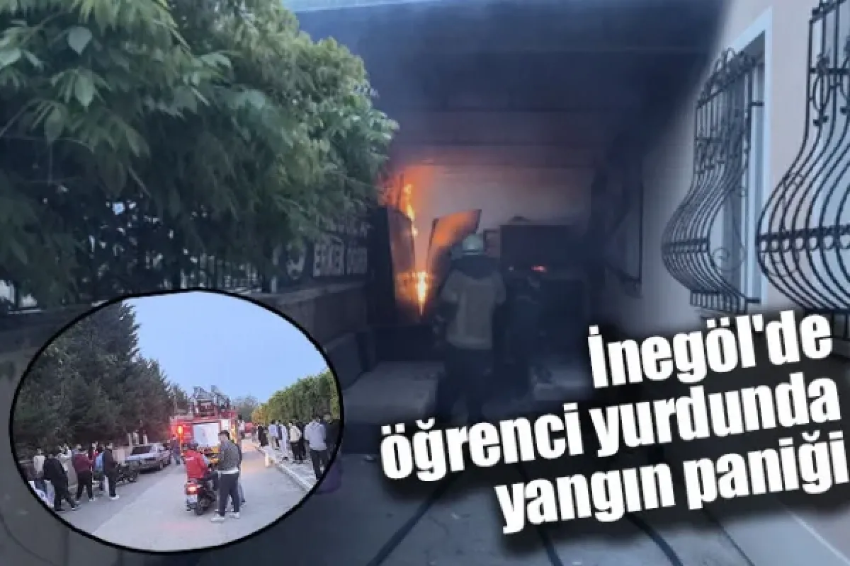 İnegöl'de öğrenci yurdunda yangın paniği
