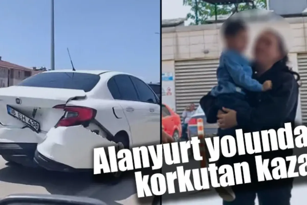 Alanyurt yolunda korkutan kaza