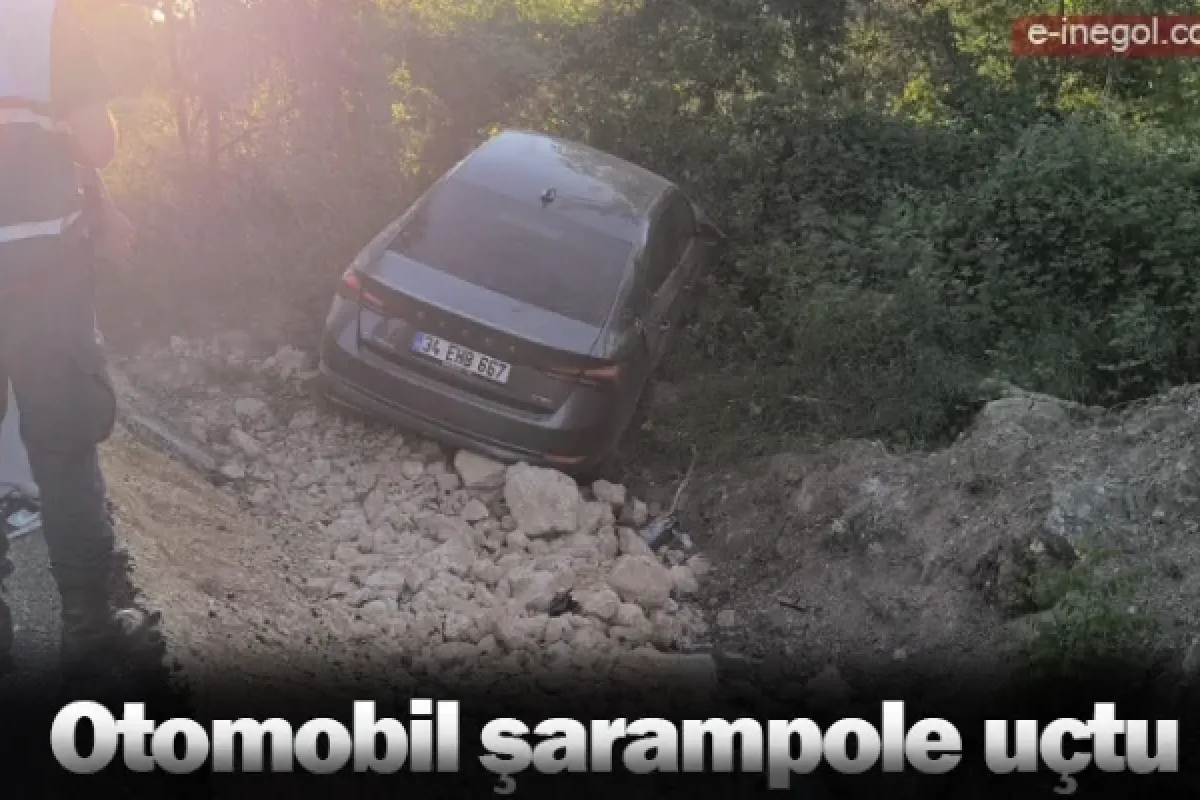 Otomobil şarampole uçtu