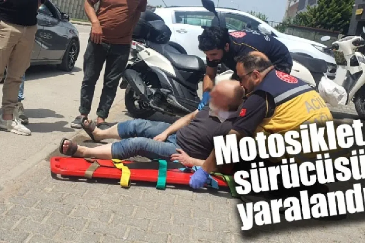 Motosiklet sürücüsü yaralandı