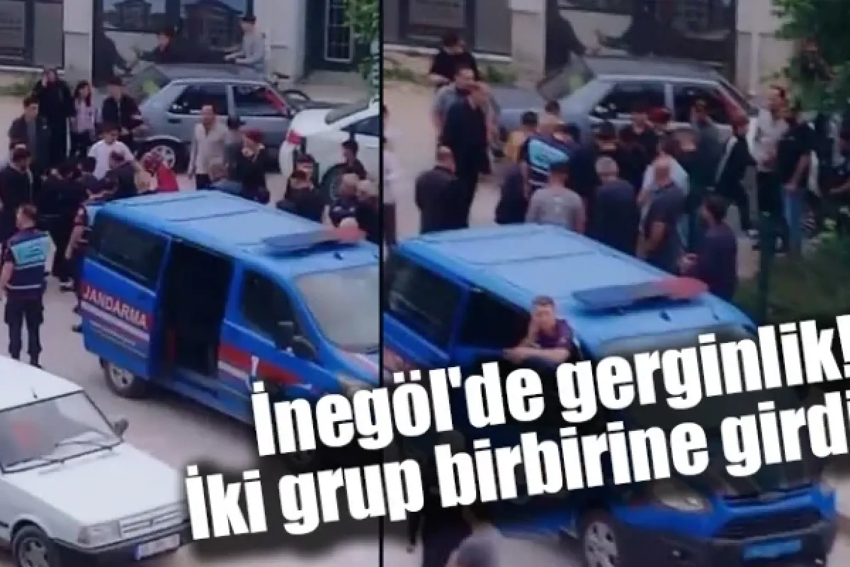 İnegöl'de gerginlik! İki grup birbirine girdi