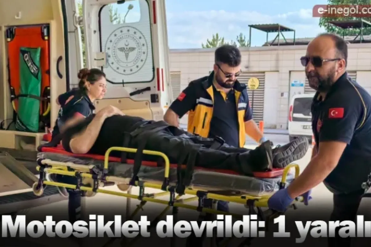 Motosiklet devrildi: 1 yaralı